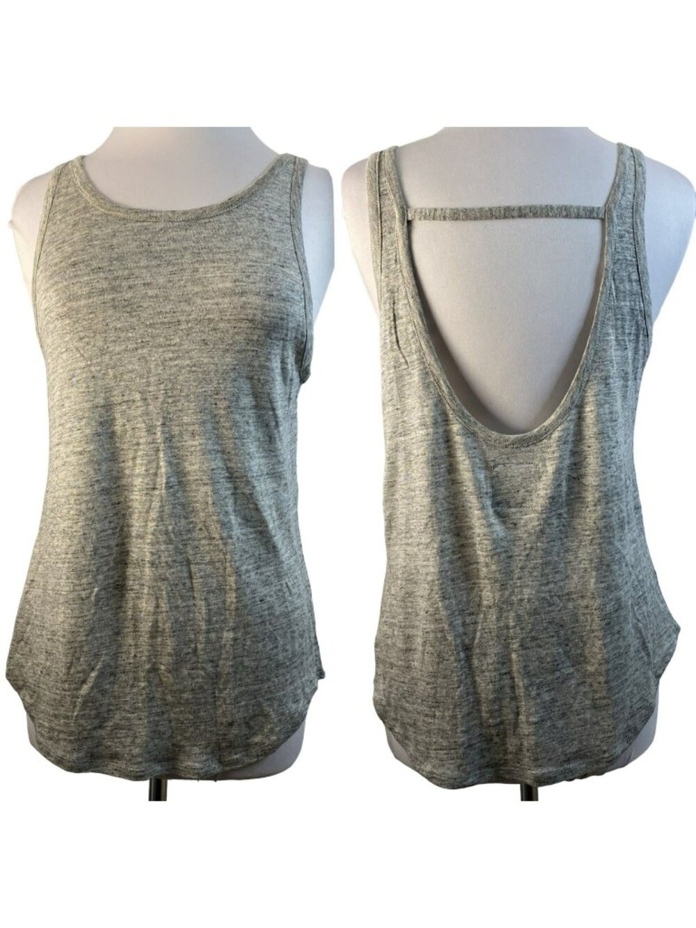 Chaser Gray Heather Cami Tank Top Sz M Strap Back Stretch Beach VaCay Preppy NEW
